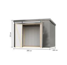 Metall Gerätehaus mit den Maßen 290 x 209 x 213 cm