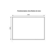 Fundamentplan ohne Boden mit Maßangaben in Millimeter
