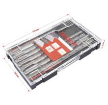 Bohrersatz in transparenter Kunststoffverpackung mit Größenangaben