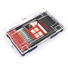 Pattfield Stichsägeblatt Set in einer transparenten Box mit den Maßen 170 mm x 100 mm x 27 mm