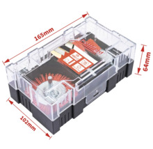 Pattfield Ergo Tools Set mit Drahtbürsten in transparenter Kunststoffbox, Abmessungen 165 x 102 x 64 Millimeter