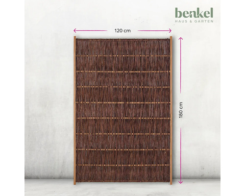 Sichtschutzwand aus Weide, 120 cm breit und 180 cm hoch