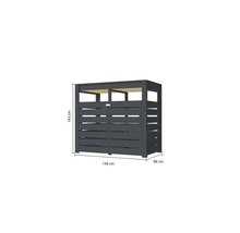 Mülltonnenbox aus Holz mit den Maßen 143 cm x 158 cm x 88 cm