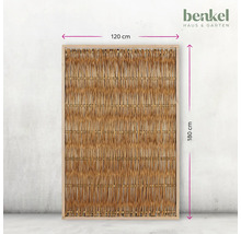 Dekorativer Sichtschutz aus Weide mit Holzrahmen, Abmessungen 120 cm x 180 cm