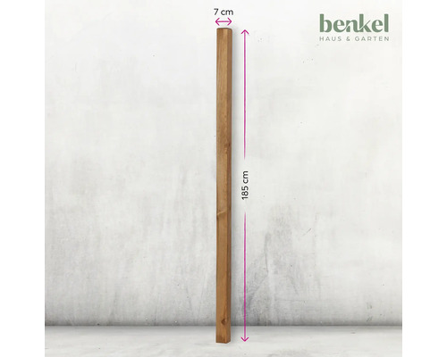 Holzpfosten mit den Maßen 185 cm x 7 cm für den Garten