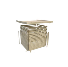 Explosionszeichnung eines Gartenhauses aus Holz