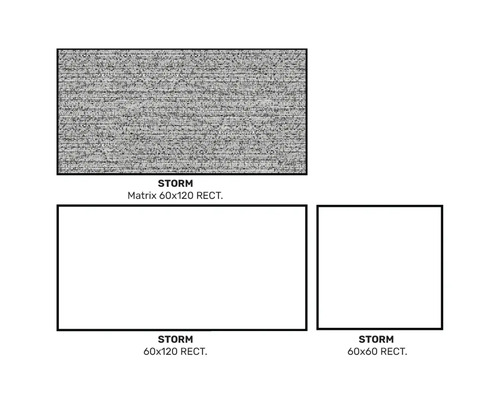Badezimmerteppich Storm Matrix 60x120 cm rechteckig und Badezimmerteppich Storm 60x120 cm rechteckig und Badezimmerteppich Storm 60x60 cm rechteckig