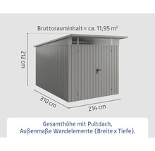 Abmessungen Gerätehaus mit Pultdach