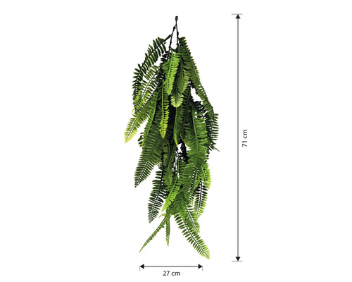 Künstlicher Farn, Länge 71 cm, Breite 27 cm, zur Dekoration