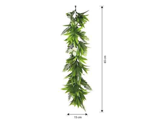 Dekorative Kunstblumengirlande, 65 cm lang und 15 cm breit