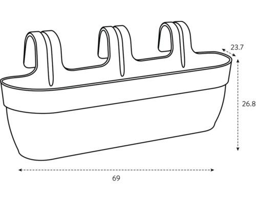 Balkonkasten mit Maßen