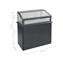 Hochbeet mit Frühbeetaufsatz und Maßangaben