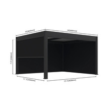 Abmessungen des Pavillons mit den Maßen 3630 mm mal 4260 mm und einer Höhe von 2366 mm