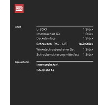 Inhalt und Eigenschaften des Inbus Schraubensets