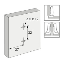 Bohrbild für Scharniere mit Maßangaben