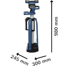 Bosch Logo mit Maßangaben zum LED-Arbeitsstrahler