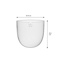 Elho Pflanztopf mit den Maßen Durchmesser 39 Zentimeter und Höhe 33,3 Zentimeter.