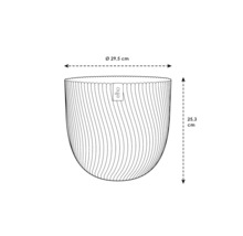 Elho Pflanztopf Schema mit den Maßen 29,5 cm Durchmesser und 25,3 cm Höhe