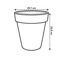Abbildung eines Pflanzgefäßes mit den Maßen 39,1 cm Breite und 32,8 cm Höhe.