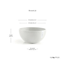Ecopots Pflanzschale Brussel 30: Höhe 14.8 Zentimeter, Außendurchmesser 30 Zentimeter, Innendurchmesser 28.3 Zentimeter, Volumen 6.5 Liter.