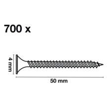 Abbildung einer 50 Millimeter Schraube, 700 Stück