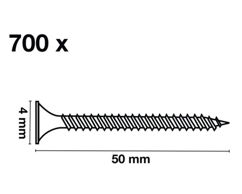 Abbildung einer 50 Millimeter Schraube, 700 Stück
