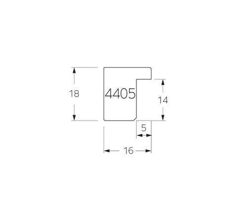 Technische Zeichnung Profil 4405 mit Maßangaben.