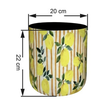 Dekorativer Pflanztopf mit Zitronenmuster, Höhe 22 cm, Durchmesser 20 cm