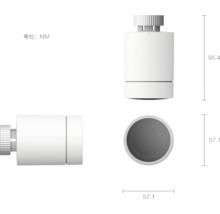 Abbildung eines Thermostatkopfes mit Maßangaben