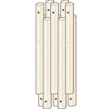 Illustration von Holzsprossen mit Löchern für eine Holzkonstruktion