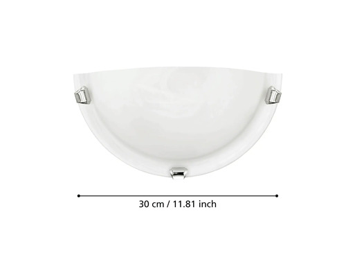 Halbrunde Wandleuchte mit den Maßen 30 cm