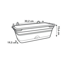 Abbildung eines Blumenkastens mit Maßangaben.