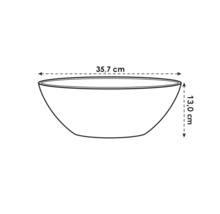 Diagramm einer Schale mit einer Breite von 35,7 cm und einer Höhe von 13,0 cm