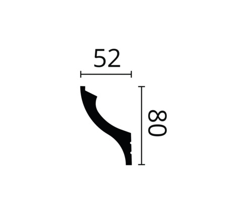 Abmessungen einer Zierleiste: 52 mal 80 Millimeter
