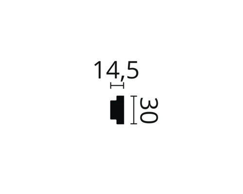 Technische Zeichnung mit Maßangaben 14,5 und 30