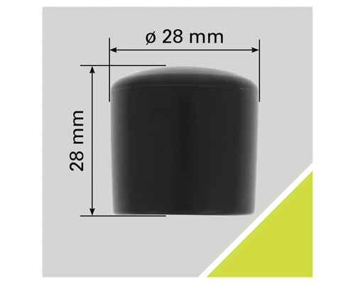 Schutzkappe aus Kunststoff, 28 Millimeter Durchmesser