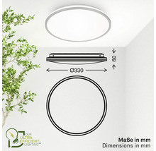 Abbildung einer Deckenleuchte mit Maßangaben