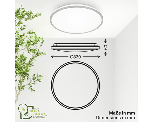 Abbildung einer Deckenleuchte mit Maßangaben