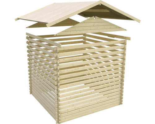 Holz Mülltonnenbox mit Dach zur Selbstmontage