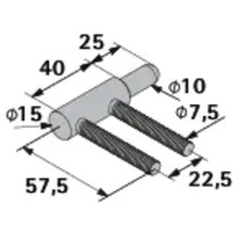 Technische Zeichnung eines Drahtseilhalters mit Maßangaben