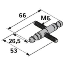 Technische Zeichnung eines Verbindungsstücks mit Maßangaben
