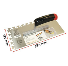 Glättekelle Papillon mit Zahnung, Abmessungen 280 x 130 Millimeter