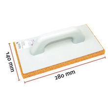 Kunststoffreibebrett mit Schwamm, 280 mal 140 Millimeter