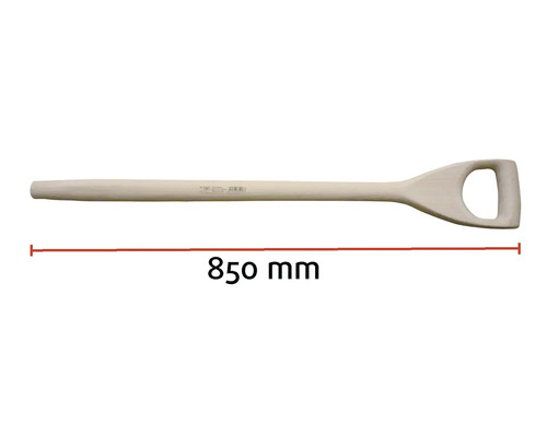 Spatengriff aus Holz mit D-Griff und einer Länge von 850 Millimetern.