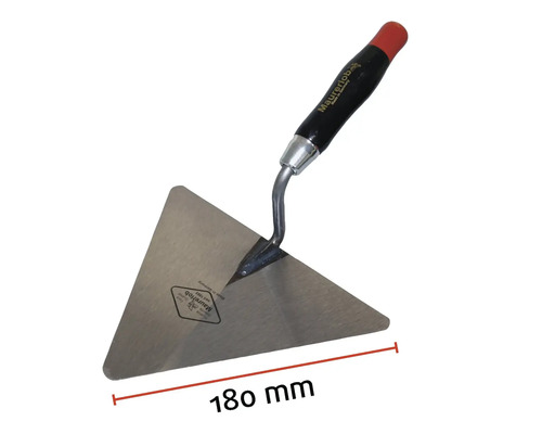 Maurerkelle mit dreieckiger Kelle und 180 Millimeter Kantenlänge