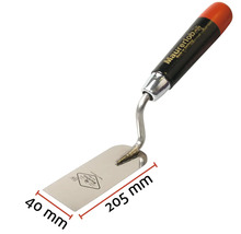 Maurerkelle mit den Massen 205 mm Länge und 40 mm Breite