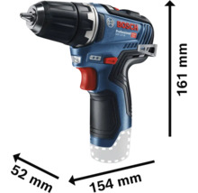 Bosch GSR 12V-35 Akku Bohrschrauber mit Abmessungen