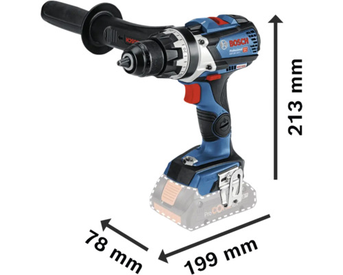 Bosch Professional Akku Bohrschrauber mit Abmessungen