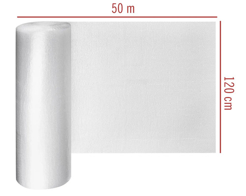 Rolle mit Luftpolsterfolie, 50 Meter Länge und 120 Zentimeter Breite