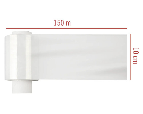 Rolle transparente Folie, 150 Meter lang und 10 Zentimeter breit